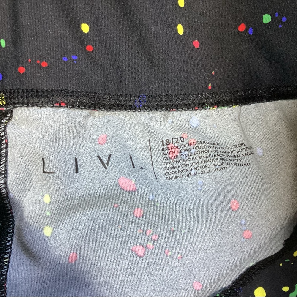 Livi Active Paint Splatter Crop Leggings Black 18/20 - Picture 3 of 8